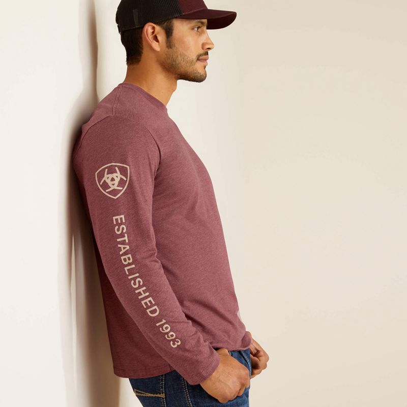 Ariat Elevated V2 T-Shirt Bordeaux Homme | SAT-75703646