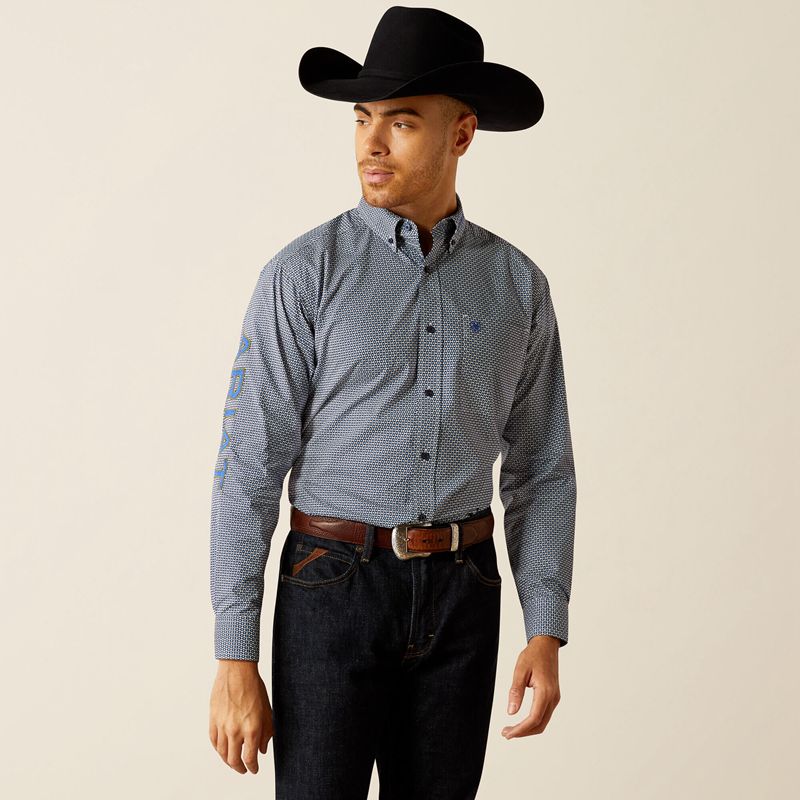 Ariat Team Keenan Classic Fit Shirt Bleu Homme | DOI-77884600