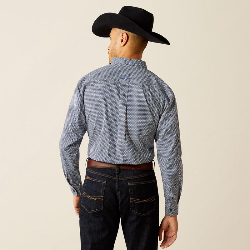 Ariat Team Keenan Classic Fit Shirt Bleu Homme | DOI-77884600