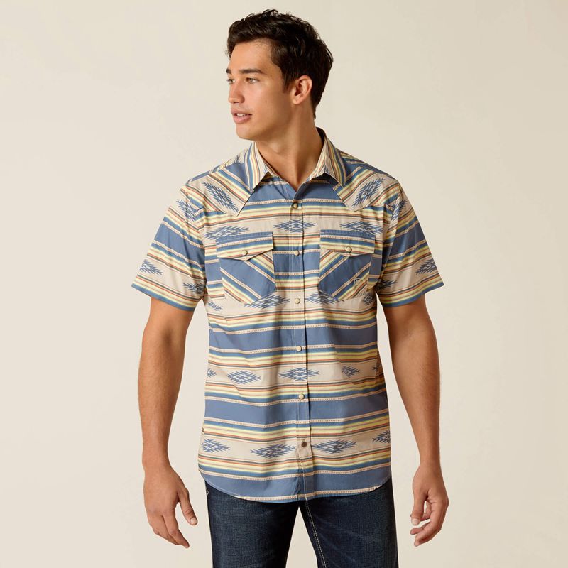 Ariat Hebastian Retro Fit Shirt Sandshell Homme | QDT-49540873