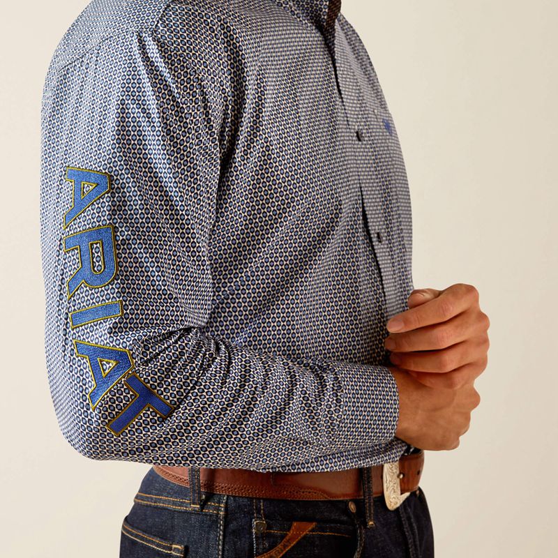 Ariat Team Keenan Classic Fit Shirt Bleu Homme | DOI-77884600