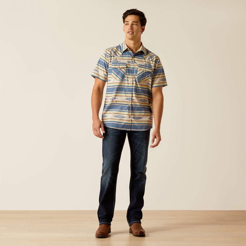 Ariat Hebastian Retro Fit Shirt Sandshell Homme | QDT-49540873