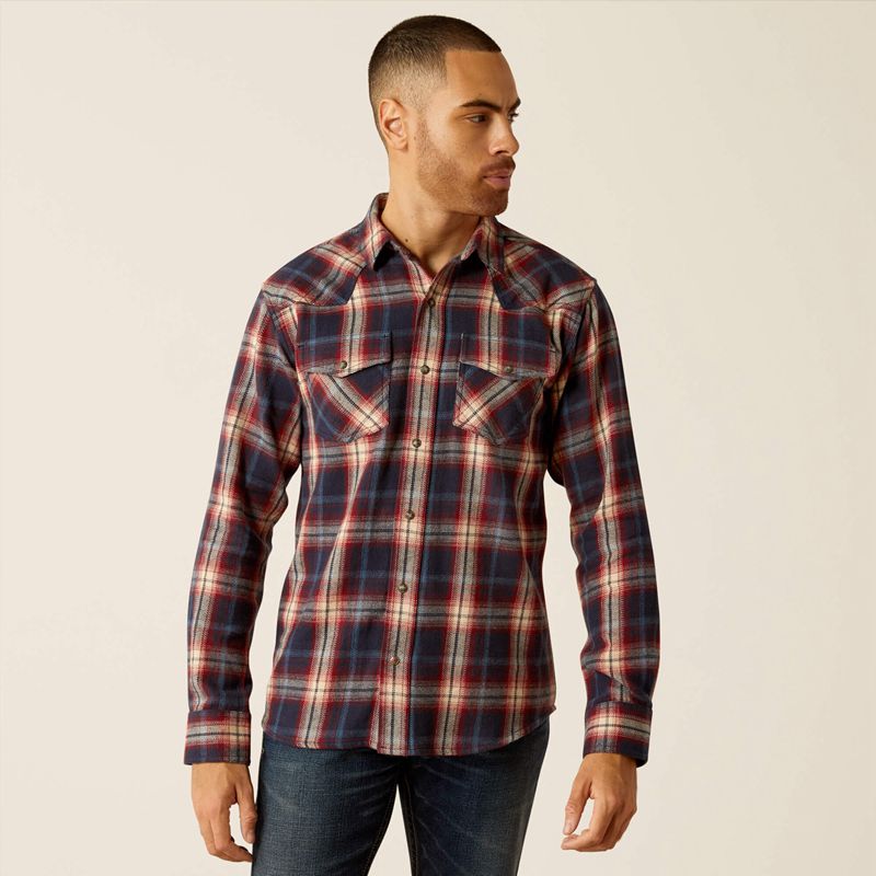 Ariat Hardy Retro Fit Shirt Bleu Homme | VIO-19619438