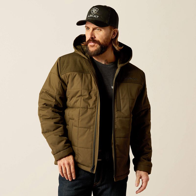 Ariat Crius Hooded Insulated Jacket Relic/Relic Heather Homme | PBD-80169604