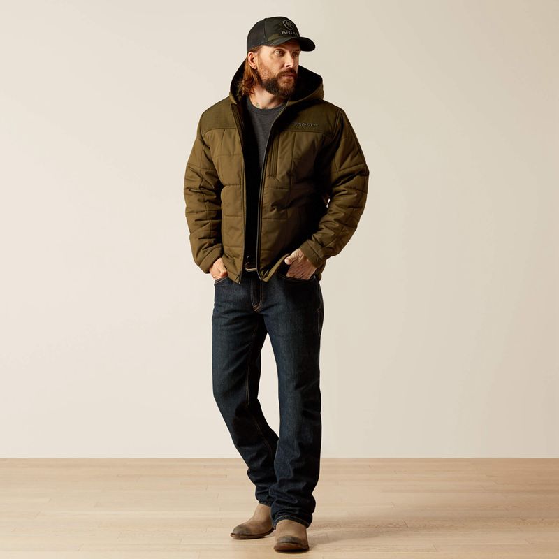 Ariat Crius Hooded Insulated Jacket Relic/Relic Heather Homme | PBD-80169604