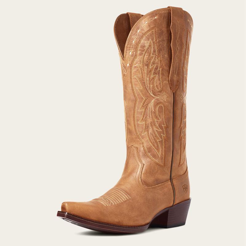 Ariat Heritage X Toe Elastic Wide Calf Western Boot Marron Femme | QVF-89354691