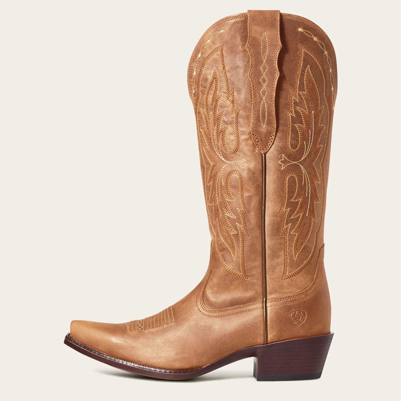 Ariat Heritage X Toe Elastic Wide Calf Western Boot Marron Femme | QVF-89354691