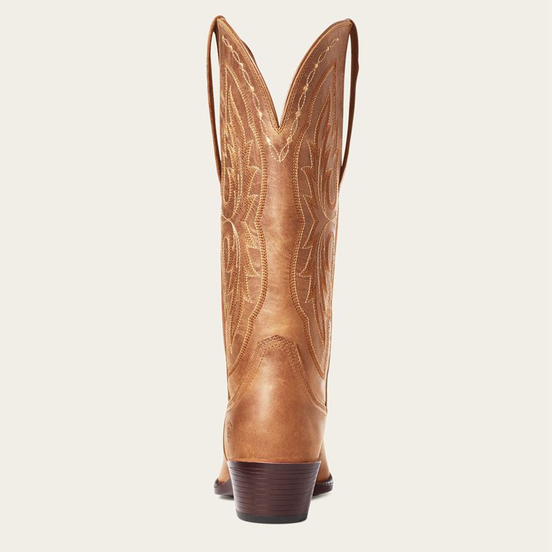 Ariat Heritage X Toe Elastic Wide Calf Western Boot Marron Femme | QVF-89354691