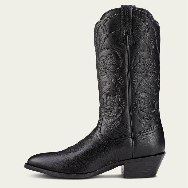 Ariat Heritage R Toe Western Boot Noir Femme | ZDK-12663626