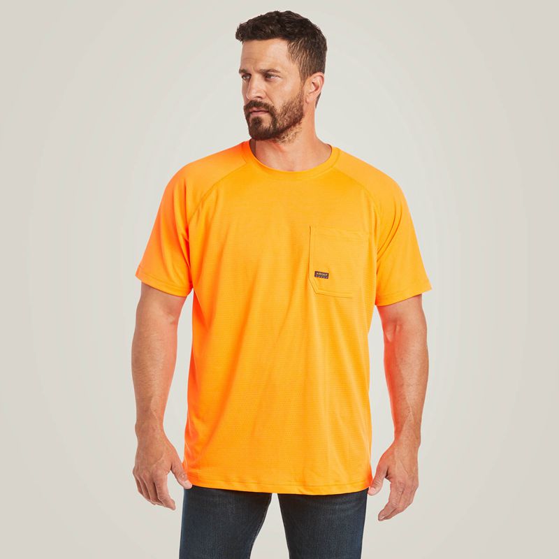 Ariat Rebar Heat Fighter T-Shirt Orange Homme | MBU-42084791