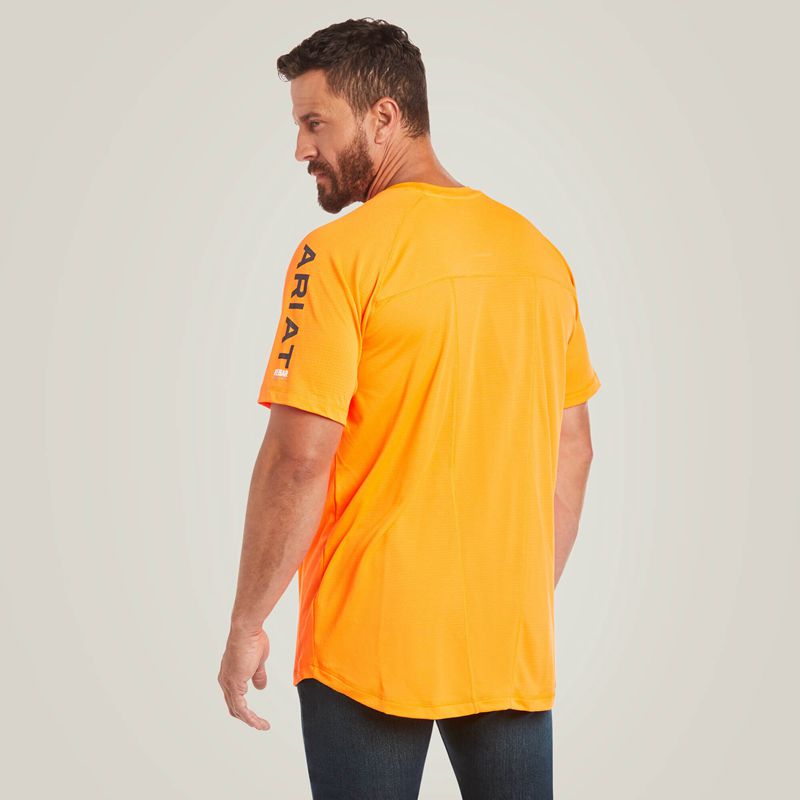 Ariat Rebar Heat Fighter T-Shirt Orange Homme | MBU-42084791