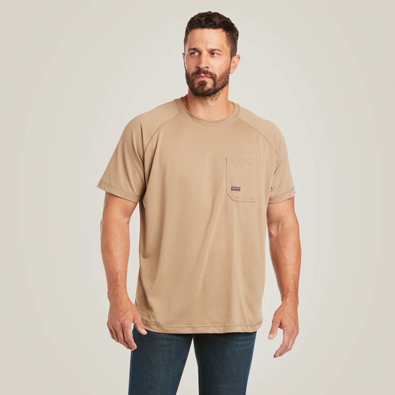 Ariat Rebar Heat Fighter T-Shirt Kaki Homme | HNT-93913985