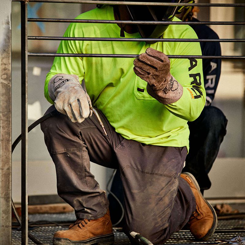 Ariat Rebar Heat Fighter T-Shirt Neon Lime Homme | QYS-07830698