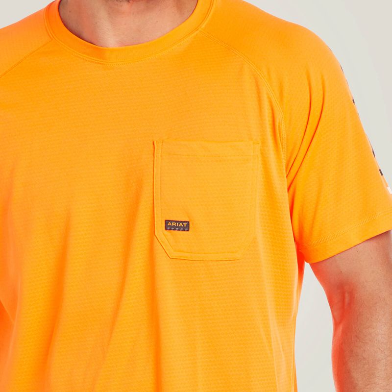 Ariat Rebar Heat Fighter T-Shirt Orange Homme | MBU-42084791