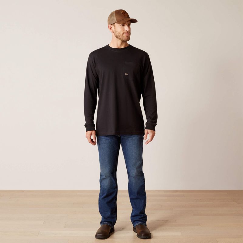 Ariat Rebar Cotton Strong Whlf T-Shirt Noir Homme | WHX-86196342