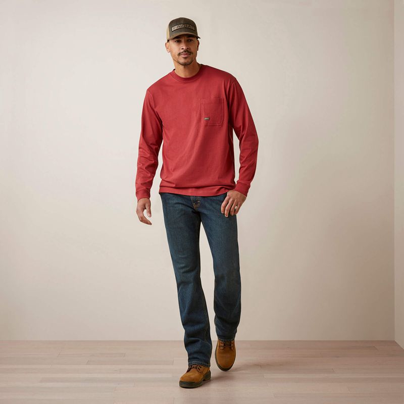 Ariat Rebar Cotton Strong Union City Rouge Homme | HSZ-67377542