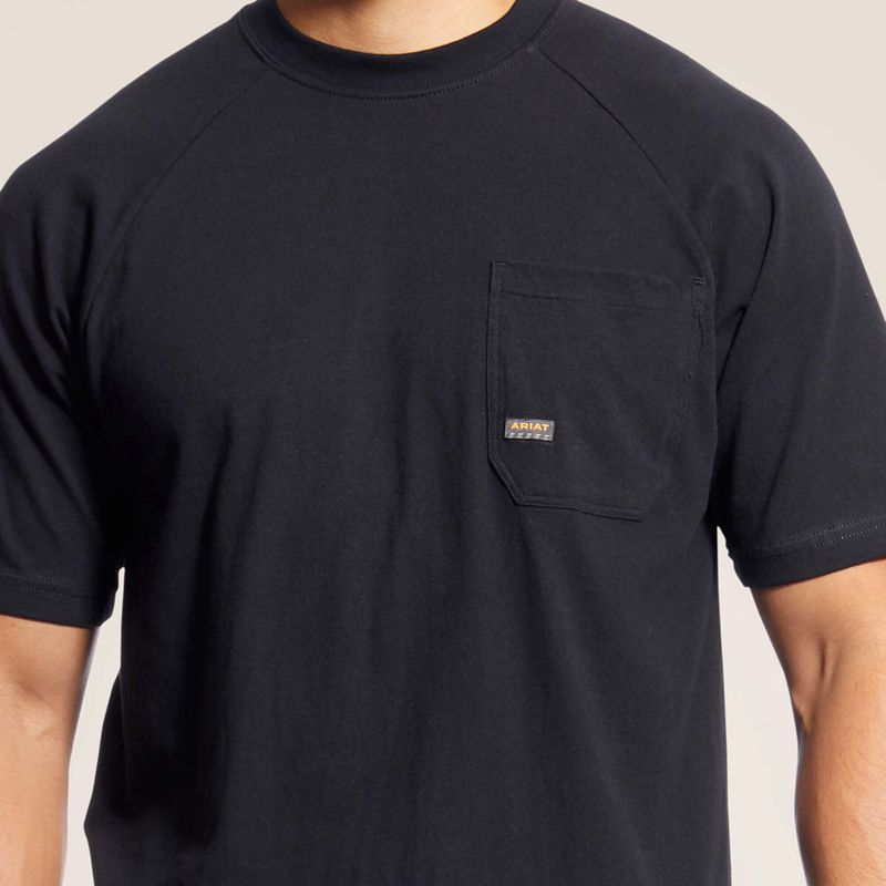 Ariat Rebar Cotton Strong T-Shirt Noir Homme | OWR-06348735