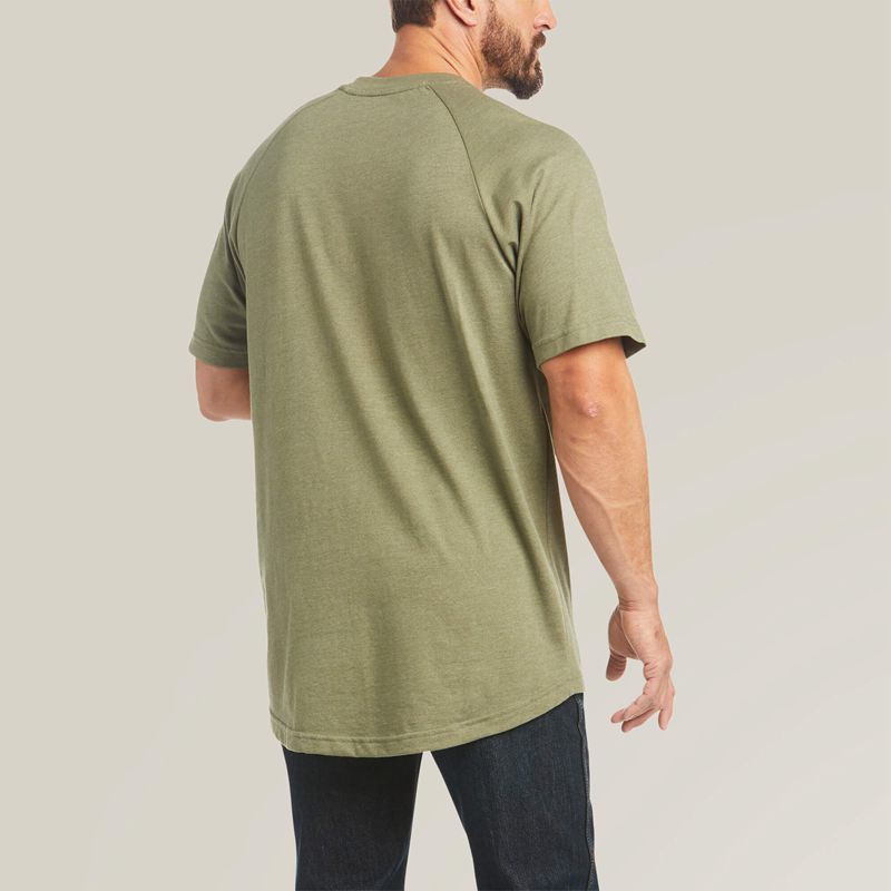 Ariat Rebar Cotton Strong T-Shirt Sage_Heather Homme | OZO-31952258