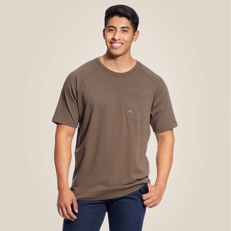 Ariat Rebar Cotton Strong T-Shirt Moss Homme | DJP-89439855