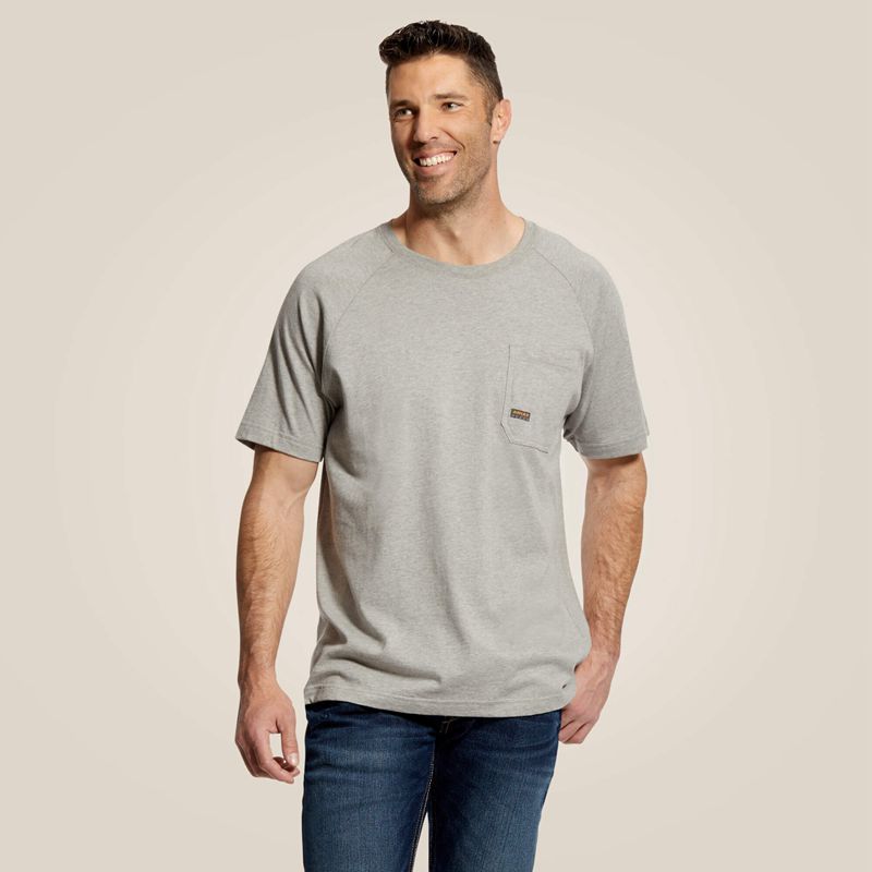 Ariat Rebar Cotton Strong T-Shirt Grise Homme | EME-23607508