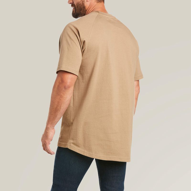 Ariat Rebar Cotton Strong T-Shirt Kaki Homme | FGS-89469002