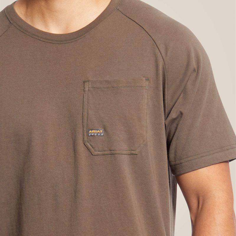 Ariat Rebar Cotton Strong T-Shirt Moss Homme | DJP-89439855