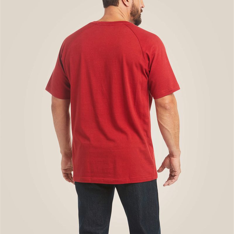 Ariat Rebar Cotton Strong T-Shirt Rouge Homme | XAA-00876546