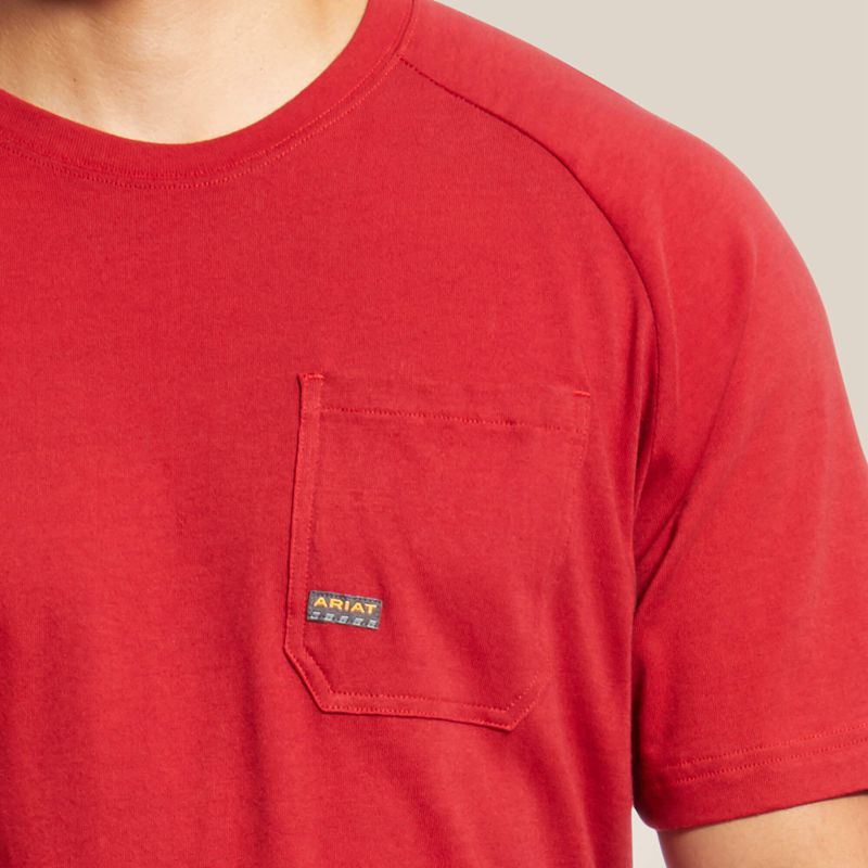 Ariat Rebar Cotton Strong T-Shirt Rouge Homme | XAA-00876546