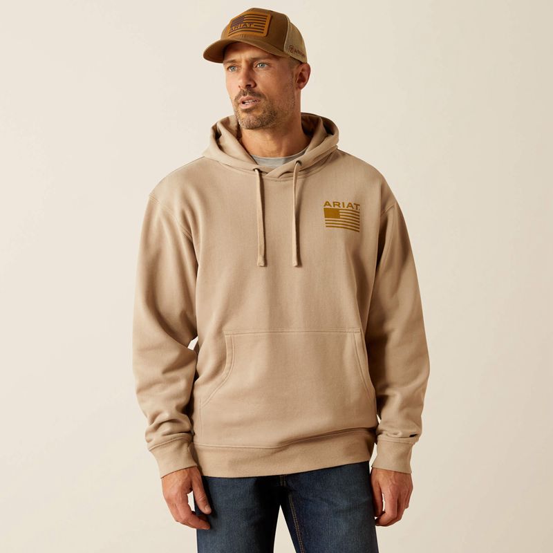 Ariat Camo Hex Hoodie Beige Homme | ZCT-43317897