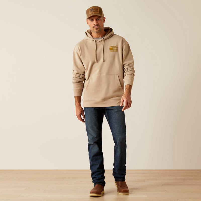 Ariat Camo Hex Hoodie Beige Homme | ZCT-43317897