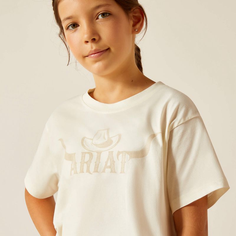 Ariat Wild Hat T-Shirt Coconut Milk Enfant | ZIH-72360425