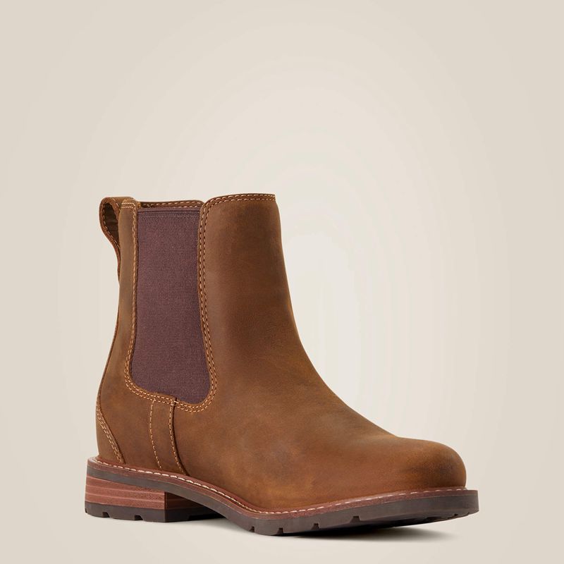 Ariat Wexford Waterproof Chelsea Boot Marron Femme | RKK-21874623