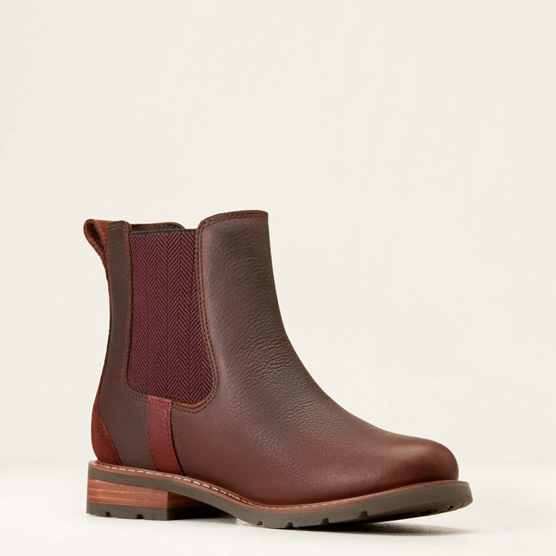 Ariat Wexford Waterproof Chelsea Boot Marron Foncé Femme | NAL-97092071