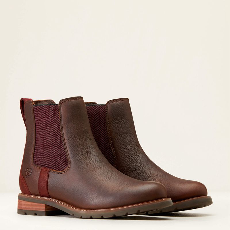 Ariat Wexford Waterproof Chelsea Boot Marron Foncé Femme | NAL-97092071