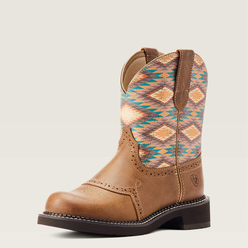 Ariat Fatbaby Heritage Farrah Western Boot Coastal Tan/ Blanket Print Femme | UOV-53117630