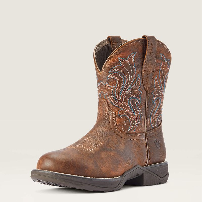 Ariat Anthem Round Toe Shortie Western Boot Cuivre Femme | MPH-62830901