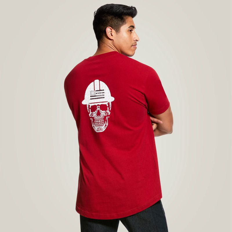 Ariat Rebar Cotton Strong Roughneck Graphic T-Shirt Rouge Homme | DTM-61267022