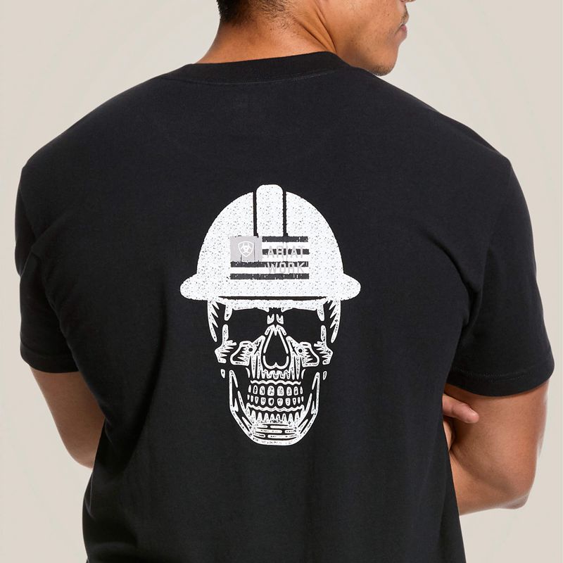 Ariat Rebar Cotton Strong Roughneck Graphic T-Shirt Noir Homme | WDL-31470685