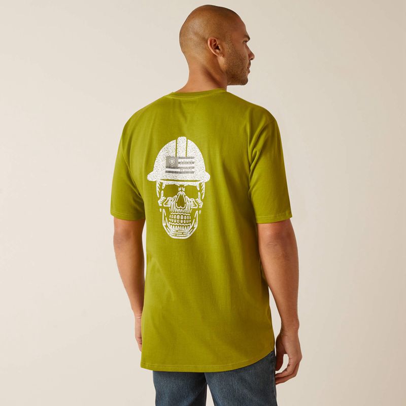 Ariat Rebar Cotton Strong Roughneck Graphic T-Shirt Vert Homme | BUP-02625170