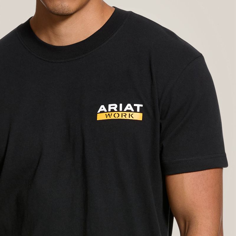 Ariat Rebar Cotton Strong Roughneck Graphic T-Shirt Noir Homme | WDL-31470685