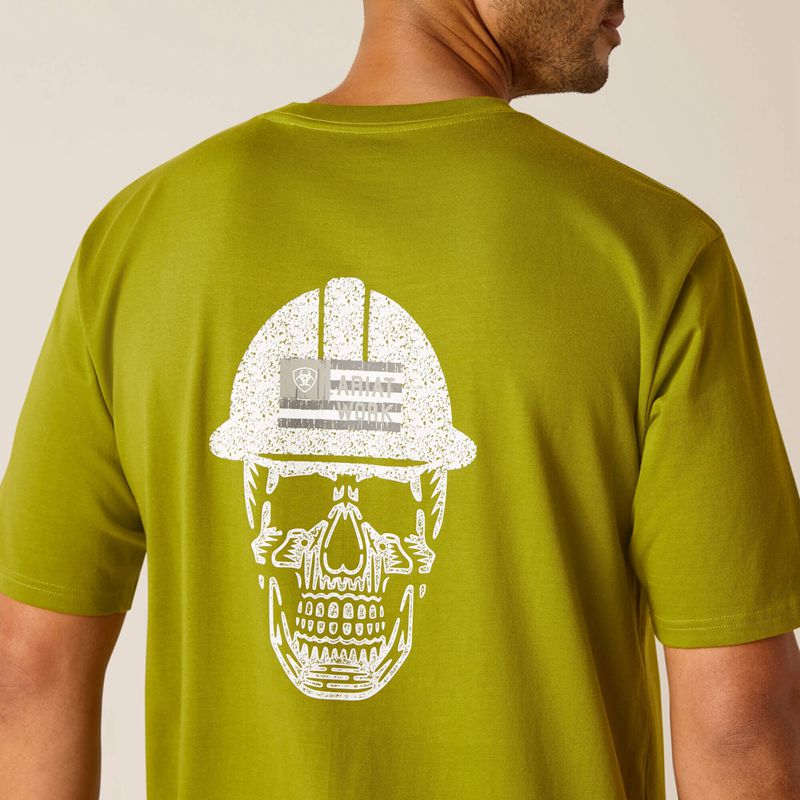 Ariat Rebar Cotton Strong Roughneck Graphic T-Shirt Vert Homme | BUP-02625170