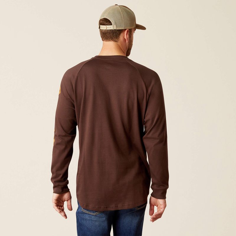 Ariat Rebar Cotton Strong Graphic T-Shirt Cafe Marron Homme | DCH-18361579