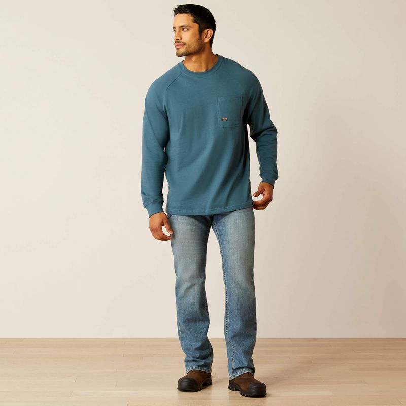 Ariat Rebar Cotton Strong Graphic T-Shirt Bleu Homme | ECT-07674927