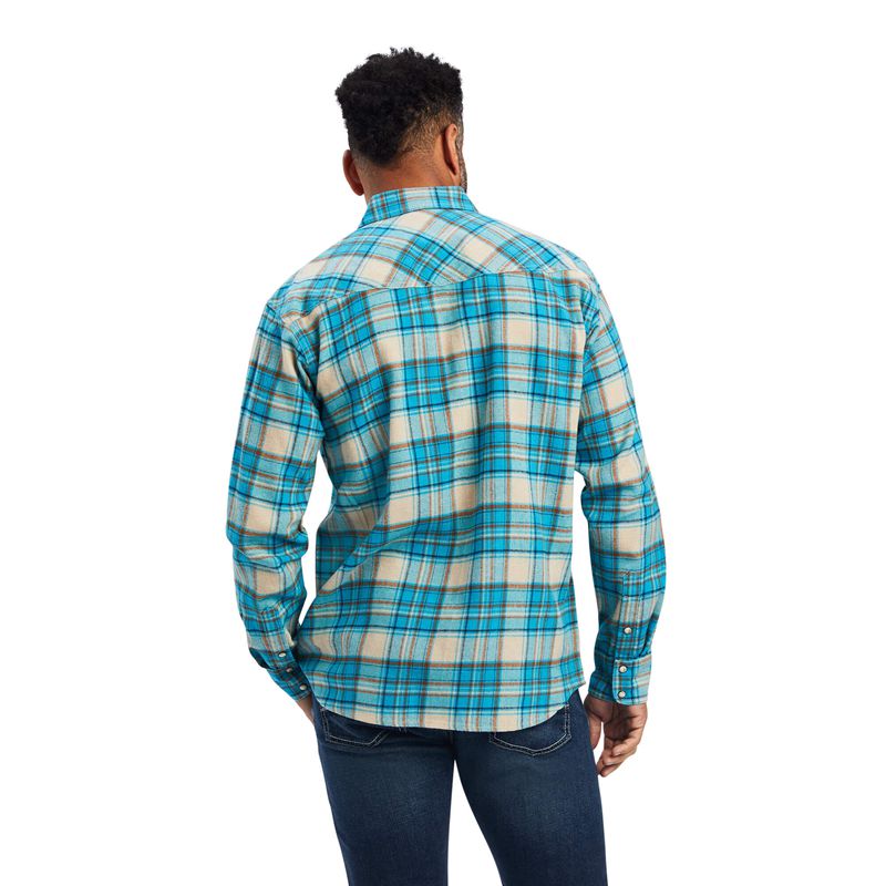 Ariat Handley Retro Fit Shirt Sylvan Teal Homme | EDF-80084688