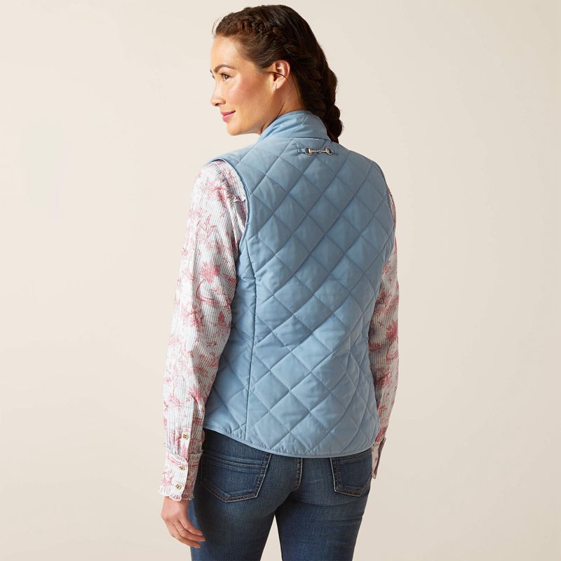 Ariat Woodside Vest Bleu Femme | KNW-74785790