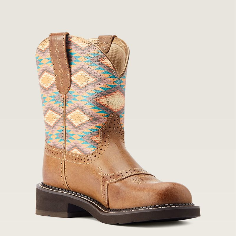 Ariat Fatbaby Heritage Farrah Western Boot Coastal Tan/ Blanket Print Femme | UOV-53117630