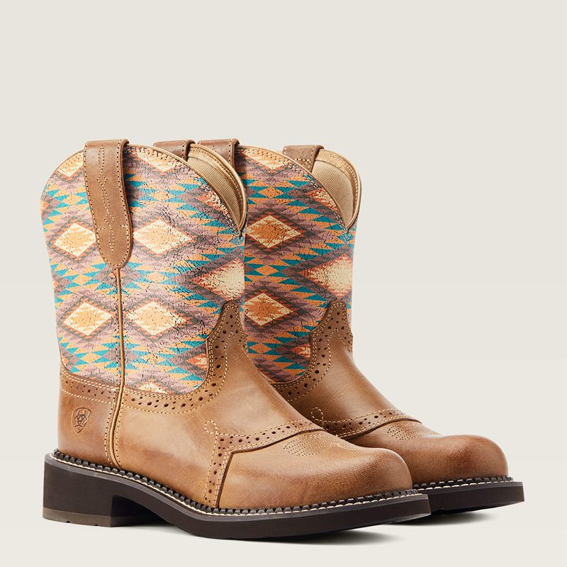 Ariat Fatbaby Heritage Farrah Western Boot Coastal Tan/ Blanket Print Femme | UOV-53117630