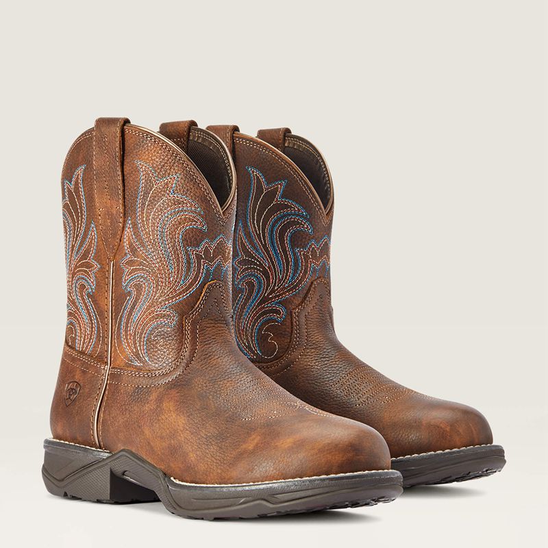 Ariat Anthem Round Toe Shortie Western Boot Cuivre Femme | MPH-62830901