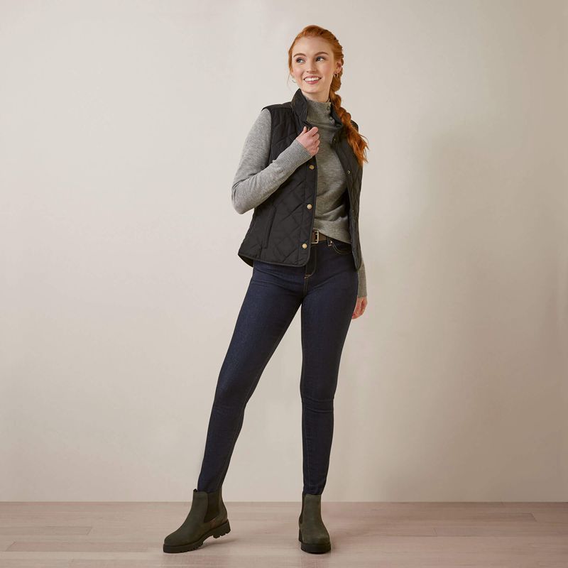 Ariat Woodside Vest Noir Femme | EQH-05816542