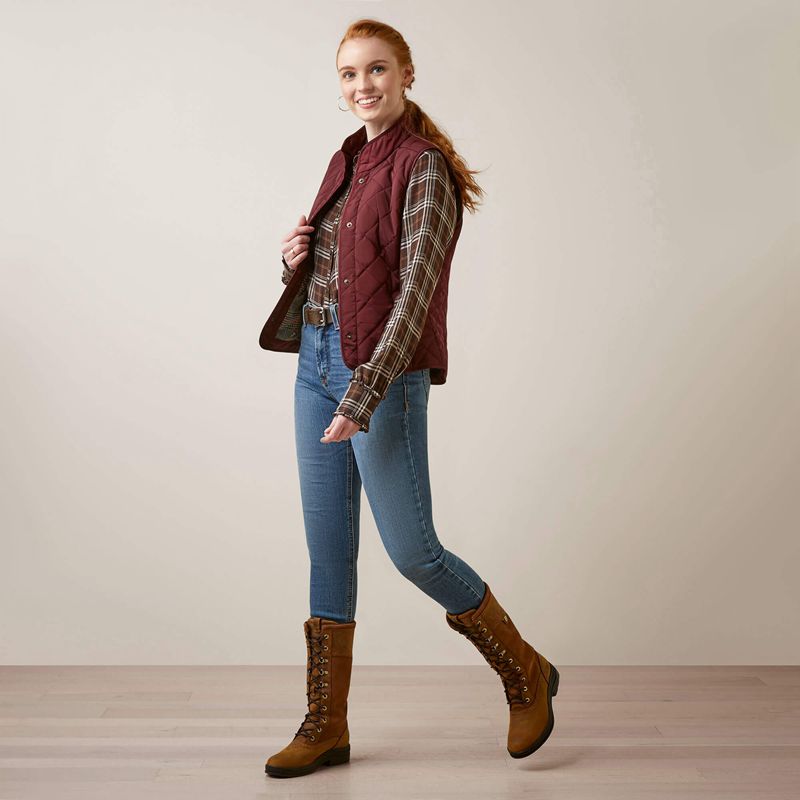 Ariat Woodside Vest Tawny Port Femme | WMO-49054965